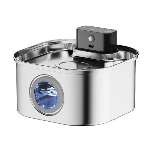 HIOPOIUYT Wiederaufladbare Katzen Wasserbrunnen Edelstahl Katzen Trinken Brunnen Für Batteriespender Für Batterie Und Outdoor Aktivitätsspender HIOPOIUYT Wiederaufladbare Katzen Wasserbrunnen Edelstahl Katzen Trinken Brunnen Für Batteriespender Für Batterie Und Outdoor Aktivitätsspender von HIOPOIUYT