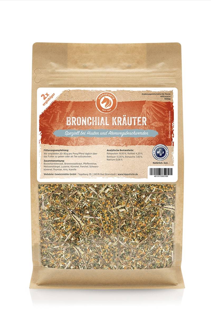 Hippoforte Bronchial Kräuter 0,5 kg Unterstüzt die Atemwege Hippoforte Bronchial Kräuter 0,5 kg Unterstüzt die Atemwege von HIPPOFORTE