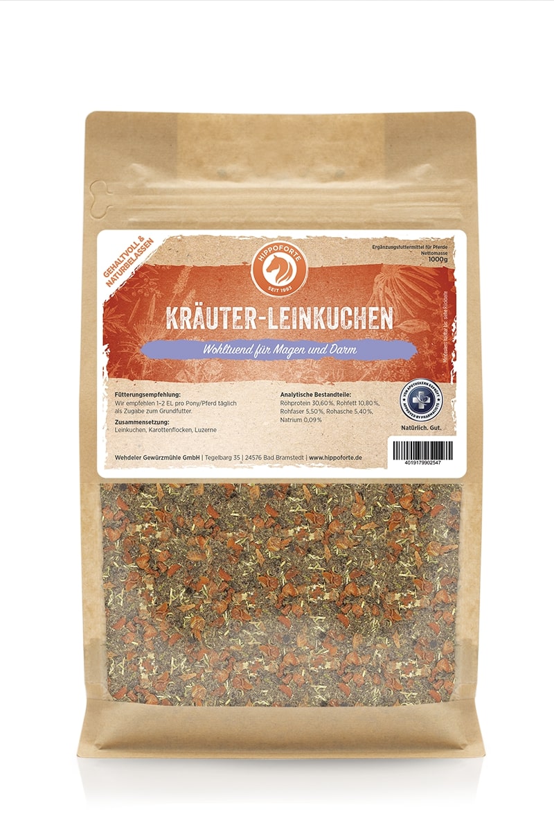 Hippoforte Kräuter-Leinkuchen 1kg Naturbelassene Mischung für die Verdauung Hippoforte Kräuter-Leinkuchen 1kg Naturbelassene Mischung für die Verdauung von HIPPOFORTE
