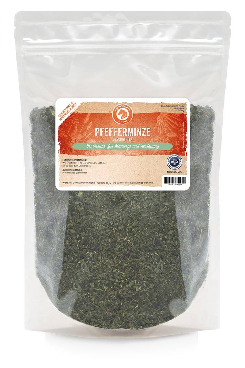 Hippoforte Pfefferminze geschnitten 0,5kg Kräuterergänzung für Verdauung & Atemwege Hippoforte Pfefferminze geschnitten 0,5kg Kräuterergänzung für Verdauung & Atemwege von HIPPOFORTE