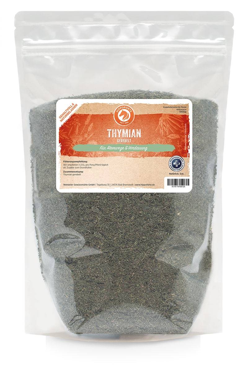 Hippoforte Thymian gerebelt 1 kg Für Atemwege & Verdauung von HIPPOFORTE