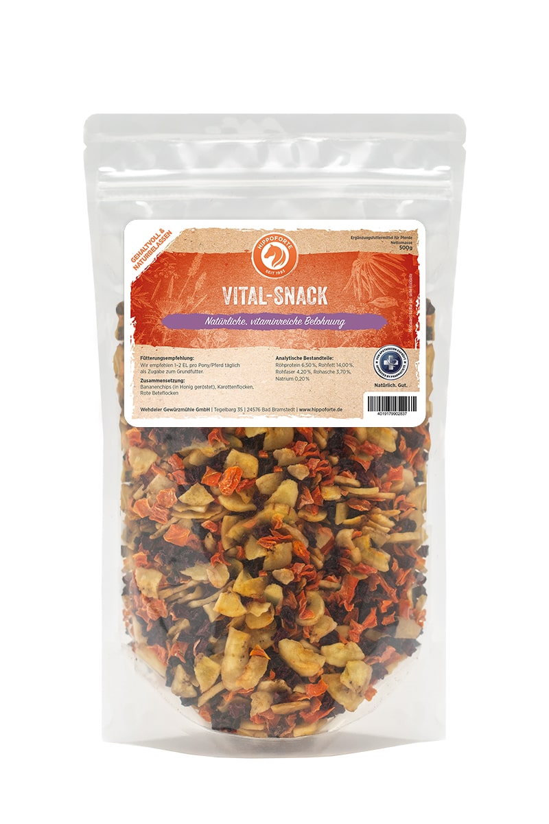 Hippoforte Vital-Snack 0,5 kg Fruchtiger Snack mit Vitaminen Hippoforte Vital-Snack 0,5 kg Fruchtiger Snack mit Vitaminen von HIPPOFORTE