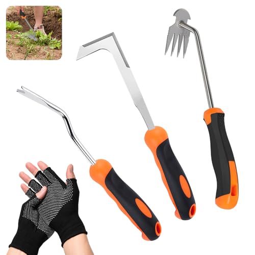 HIQE-FL Unkrautstecher mit Gummigriff,3 Stück Garten Handjätgerät mit Griff,Unkraut Entferner Gerät mit Stiel,Gartenarbeit Hand Unkrautstecher,Edelstahl,Einfache Lagerung,für Garten Jäten HIQE-FL Unkrautstecher mit Gummigriff,3 Stück Garten Handjätgerät mit Griff,Unkraut Entferner Gerät mit Stiel,Gartenarbeit Hand Unkrautstecher,Edelstahl,Einfache Lagerung,für Garten Jäten von HIQE-FL