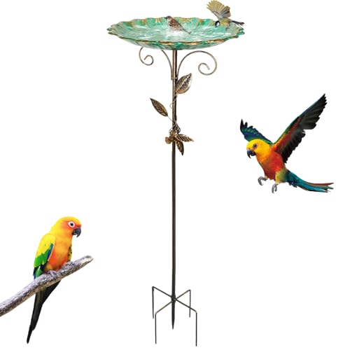 HIQE-FL Vogeltränke,Wasserstelle Stehend 25x25x77cm,Metall Vogelbecken Schüssel,Vogelbad Garten,Vogelbad für Draußen Garten,Vogelbad frostsicher aus Gusseisen,für Hof,Terrasse,Deck,Hinterhof,Balkon HIQE-FL Vogeltränke,Wasserstelle Stehend 25x25x77cm,Metall Vogelbecken Schüssel,Vogelbad Garten,Vogelbad für Draußen Garten,Vogelbad frostsicher aus Gusseisen,für Hof,Terrasse,Deck,Hinterhof,Balkon von HIQE-FL