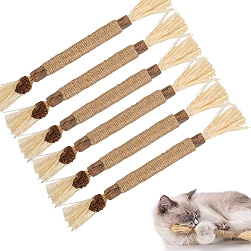 Katzenminze Sticks,6Pcs Katzensticks Zur Zahnreinigung,Kausticks für Katzen,Katzenminze Sticks Bio,Katzen Zahnpflege Spielzeug,Kausticks Set,Katzen Sticks,Cat Chewing Toy,Spielzeug für Katzen (A) von HIQE-FL