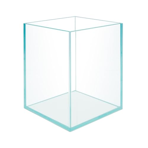 HIRO Aquatics Nano Hoches, randloses, rahmenloses, extra klares Glas-Aquarium, eisenarmer Glasbehälter, 5 mm Glas, weiße Nivelliermatte im Lieferumfang enthalten, mit Deckel-Optionen von HIRO AQUATICS