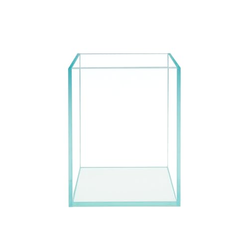 HIRO Aquatics Nano hohes randloses rahmenloses extra klares Glas-Aquarium, eisenarmer Glastank, 5 mm Glas, weiße Nivelliermatte im Lieferumfang enthalten, mit Deckel-Optionen (ohne Deckel, 20 x 20 x von HIRO AQUATICS