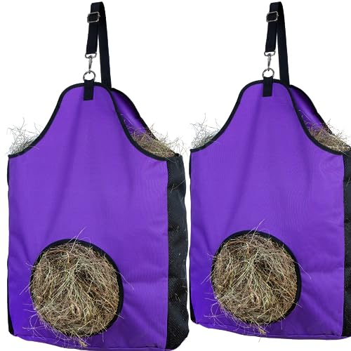 HIRQUITICKE 2 Stück Premium Durable Horse Slow Feed Heusack mit Metalldruckverschluss und schwerem verstellbarem Gurt HIRQUITICKE 2 Stück Premium Durable Horse Slow Feed Heusack mit Metalldruckverschluss und schwerem verstellbarem Gurt von HIRQUITICKE
