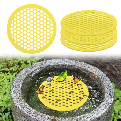 HIULLEN 4 Stück Schwimmende Bieneninsel, BienenträNke FüR Den Garten, Insektentränke Garten, Bienen Wasser Feeder Wabenstruktur, Bienentränke Tablett, Bienenbecher Wasser für Bienengarten zum Füttern von HIULLEN