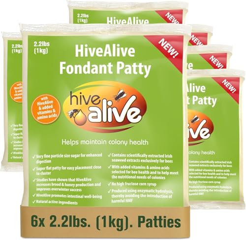 Hive Alive Bienenfutter Zusatz Vitamine und Aminosäuren für Gesundheit, Population und Honigproduktion - Bienenfutterteig für Winter und Frühjahr senkt die Bienensterblichkeit - 6er-Pack Hive Alive Bienenfutter Zusatz Vitamine und Aminosäuren für Gesundheit, Population und Honigproduktion - Bienenfutterteig für Winter und Frühjahr senkt die Bienensterblichkeit - 6er-Pack von HIVE ALIVE