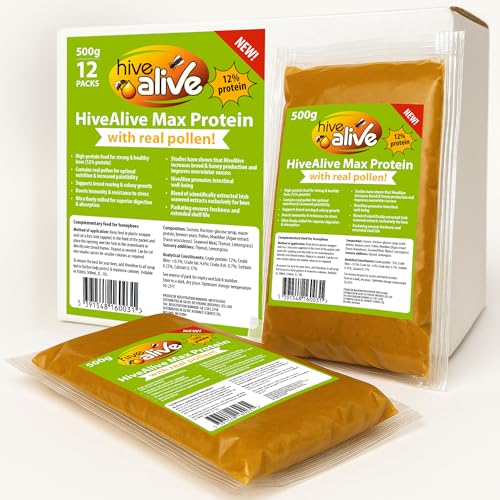 HiveAlive Max Protein Pollen Patty für Bienen, 12er-Pack (je 500g) – Eiweißreiches Bienenfutter mit echtem Pollen – Unterstützt Darmgesundheit & Brut – Frühlingsfutter – Saubere, einfache Anwendung HiveAlive Max Protein Pollen Patty für Bienen, 12er-Pack (je 500g) – Eiweißreiches Bienenfutter mit echtem Pollen – Unterstützt Darmgesundheit & Brut – Frühlingsfutter – Saubere, einfache Anwendung von HIVE ALIVE