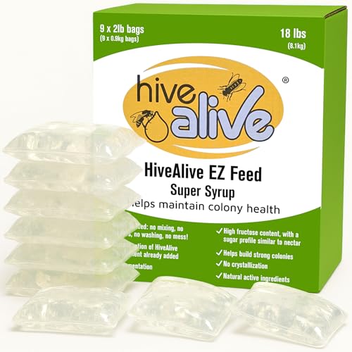 Hivealive EZ Feed Super Syrup - 2lb X 9 Power Pouches für Bienen, Bienenfutter für Völkergesundheit, Wachstum und Brut Hivealive EZ Feed Super Syrup - 2lb X 9 Power Pouches für Bienen, Bienenfutter für Völkergesundheit, Wachstum und Brut von HIVE ALIVE