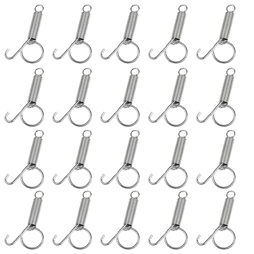 HIXNUG Pet Cage Spring Hooks Multifunctional Cage Door Spring Latch Metal Finger Spring Hook for Fixing Bunnies Birds Cages Hook Pet Cage Door (20) von HIXNUG