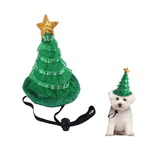 HIXNUG Weihnachtsmütze, Baumform, Hundehut, Baumform, Kopfbedeckung, Stoff, Hunde-Weihnachts-Outfit für Welpen, Hunde, Katzen HIXNUG Weihnachtsmütze, Baumform, Hundehut, Baumform, Kopfbedeckung, Stoff, Hunde-Weihnachts-Outfit für Welpen, Hunde, Katzen von HIXNUG