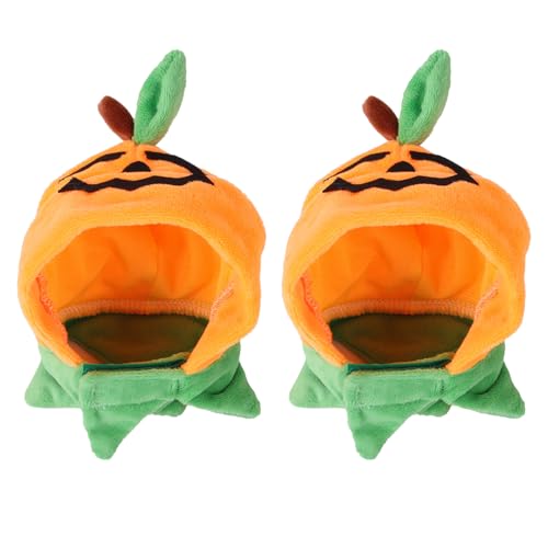 Hoyoey Halloween-Kürbis-Katzenhut, verstellbar, niedlich, orange, für Haustiere, Kürbiskappe, Halloween-Katzenkostüme für Katzen, Hunde, Haustiere, 2 Stück Hoyoey Halloween-Kürbis-Katzenhut, verstellbar, niedlich, orange, für Haustiere, Kürbiskappe, Halloween-Katzenkostüme für Katzen, Hunde, Haustiere, 2 Stück von HIXNUG