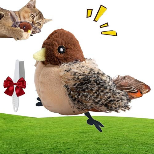 HItianya Bird Chase Katzenspielzeug, Interaktives Flapping Vogel Katzenspielzeug, Katzenspielzeug Fliegender Vogel, Vogel Flapping Cat Toy, Cat Flappy Bird Toy, Simulation Zwitschern Vogel von HItianya