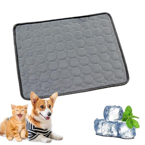HItianya Cooling Mat Dog, Double-Sided Available Kühlmatte Hund, Washable Soft Kennel Pads, Foldable Cooling Mat, Dogs, Cats for Summer (Gray, M) von HItianya
