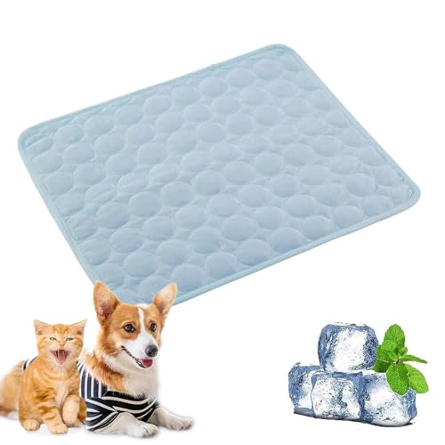 HItianya Cooling Mat Dog, Double-Sided Available Kühlmatte Hund, Washable Soft Kennel Pads, Foldable Cooling Mat, Dogs, Cats for Summer (Light Blue, XXL) von HItianya