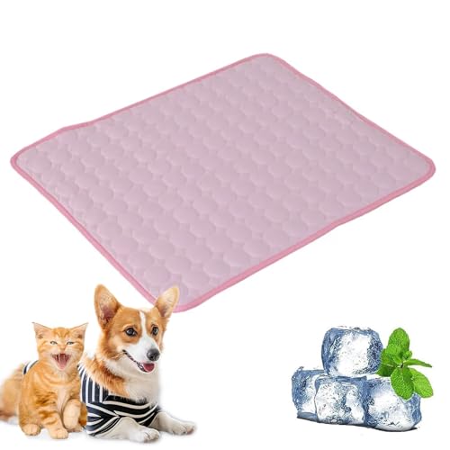 HItianya Cooling Mat Dog, Double-Sided Available Kühlmatte Hund, Washable Soft Kennel Pads, Foldable Cooling Mat, Dogs, Cats for Summer (Pink, S) von HItianya