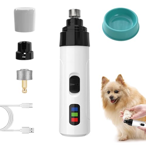 HItianya Silent Groom Pro Krallenschleifer, Hundekrallenschneider, Wiederaufladbarer Elektrischer Krallenschleifer mit USB-Ladefunktion, Sicheres und Vibrationsarmes (1) von HItianya