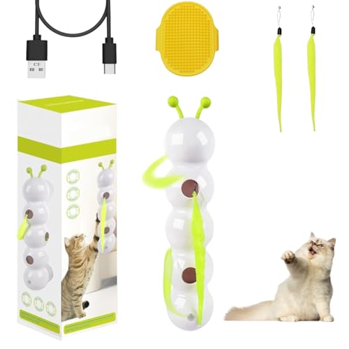 HItianya Interaktives Elektrisches Raupenkatzen-Spielzeug, Wuselwurm Katzenspielzeug, Smart Motion Katzenspielzeug mit Wurmdesign, Wand & Fenster Montiert Katzen Spielzeug mit Pelziger Schwanz (1PC) HItianya Interaktives Elektrisches Raupenkatzen-Spielzeug, Wuselwurm Katzenspielzeug, Smart Motion Katzenspielzeug mit Wurmdesign, Wand & Fenster Montiert Katzen Spielzeug mit Pelziger Schwanz (1PC) von HItianya