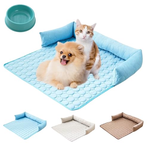 HItianya Pelzbarn Kühlendes Sofabett, Pelzbarn Kühlendes Hundebett, Kühlbett für Hunde, Sofaschutz – Heatrelief Kühlendes mit Eisseide, Waschbar, rutschfest für Sofa, Auto Indoor (Blau, 70 * 70cm) HItianya Pelzbarn Kühlendes Sofabett, Pelzbarn Kühlendes Hundebett, Kühlbett für Hunde, Sofaschutz – Heatrelief Kühlendes mit Eisseide, Waschbar, rutschfest für Sofa, Auto Indoor (Blau, 70 * 70cm) von HItianya