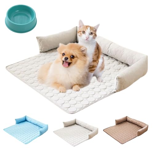 HItianya Pelzbarn Kühlendes Sofabett, Pelzbarn Kühlendes Hundebett, Kühlbett für Hunde, Sofaschutz – Heatrelief Kühlendes mit Eisseide, Waschbar, rutschfest für Sofa, Auto Indoor (Grau, 90 * 90cm) HItianya Pelzbarn Kühlendes Sofabett, Pelzbarn Kühlendes Hundebett, Kühlbett für Hunde, Sofaschutz – Heatrelief Kühlendes mit Eisseide, Waschbar, rutschfest für Sofa, Auto Indoor (Grau, 90 * 90cm) von HItianya
