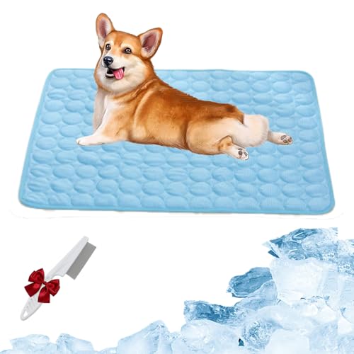 HItianya PfotenFrost Matte, Kühldecke Hund, Kühlmatte für Hunde/Katzen, Selbstkühlende Katzen Spiel und Kühlmatte, Wasserdicht, Waschbare Hunde-Kältematte Für Drinnen, Draußen und Auto (Blau,XL) HItianya PfotenFrost Matte, Kühldecke Hund, Kühlmatte für Hunde/Katzen, Selbstkühlende Katzen Spiel und Kühlmatte, Wasserdicht, Waschbare Hunde-Kältematte Für Drinnen, Draußen und Auto (Blau,XL) von HItianya