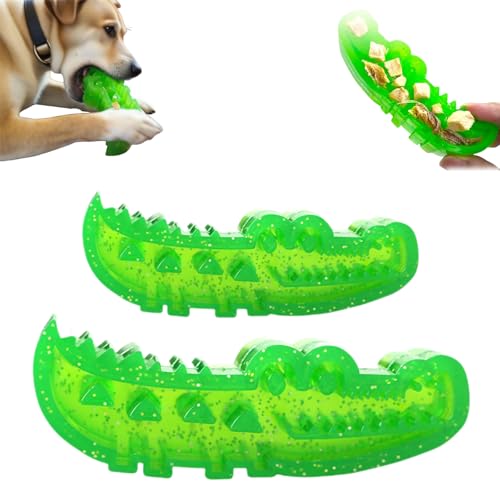 HItianya Slow-Feed Chew & Fetch Crocodile Dog Toy, Krokodil-Leckerli-Spender, süßes Alligator-Kauspielzeug, Krokodil-Kauspielzeug für die Zahnpflege, für große, mittelgroße und kleine Hunde (L + S) von HItianya