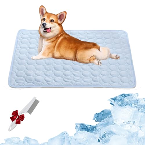 HItianya ZooCool - Kühlmatte für Hunde und Katzen, Kühldecke Katze, Hund Kühlmatte, Selbstkühlende Hundematte, Wasserdicht, rutschfeste Sommer Kühlpad für Zuhause, Unterwegs oder im Auto (Hellblau,S) HItianya ZooCool - Kühlmatte für Hunde und Katzen, Kühldecke Katze, Hund Kühlmatte, Selbstkühlende Hundematte, Wasserdicht, rutschfeste Sommer Kühlpad für Zuhause, Unterwegs oder im Auto (Hellblau,S) von HItianya