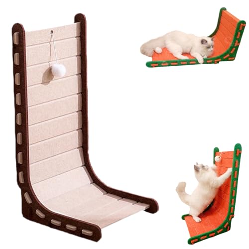 Mellowkin Cat Scratcher Felt, Dreieckiges Vertikales Kratzbrett aus Filz, Mellowkin Katzenspielzeug, Strapazierfähiges, Fusselfreies Kratzbrett aus Filz für Wohnungskatzen (L-förmig, braun) von HItianya