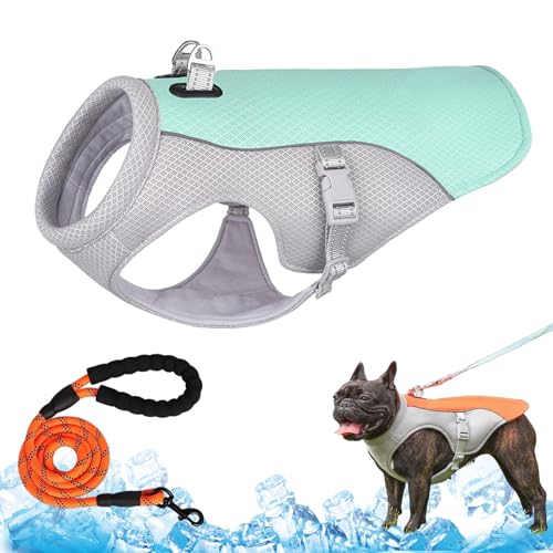 Monelia KüHlweste Hund, Monelia KüHlweste - Der Hitzeschutz füR Deinen Hund, KüHlhalsband füR Hunde, Verstellbar, KüHlweste füR Hunde füR Kleine Mittlere und Große (Blau, S) von HItianya