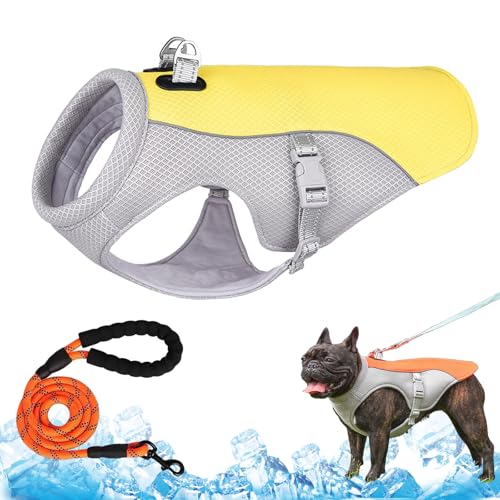 Monelia KüHlweste Hund, Monelia KüHlweste - Der Hitzeschutz füR Deinen Hund, KüHlhalsband füR Hunde, Verstellbar, KüHlweste füR Hunde füR Kleine Mittlere und Große (Gelb, S) von HItianya