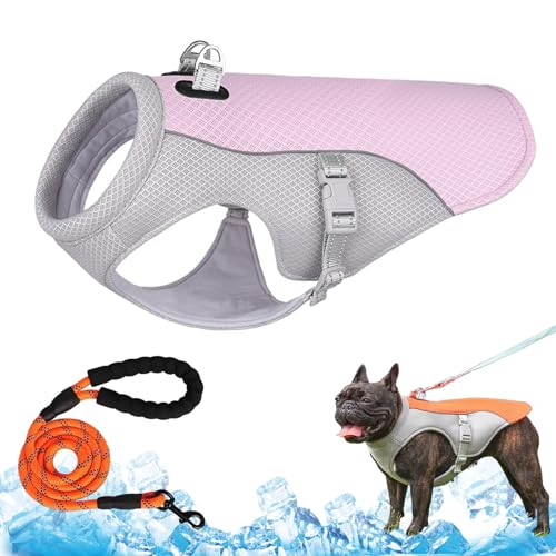 Monelia KüHlweste Hund, Monelia KüHlweste - Der Hitzeschutz füR Deinen Hund, KüHlhalsband füR Hunde, Verstellbar, KüHlweste füR Hunde füR Kleine Mittlere und Große (Rosa, M) von HItianya