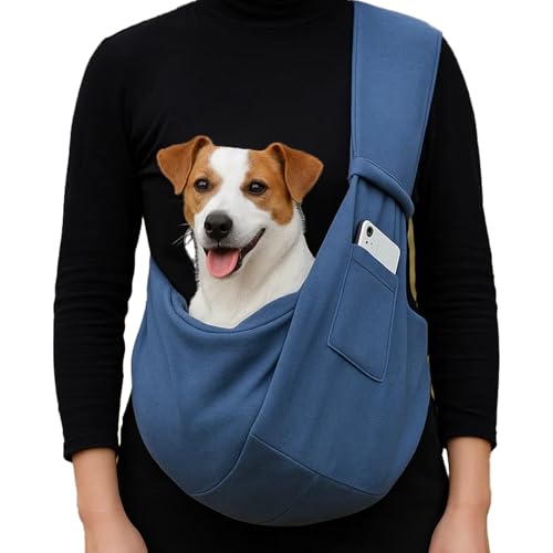 Myneera Snugglesling - Für Müde Pfoten, Hundetragetasche für Kleine Hunde/Haustiere bis 7.5 kg, Hunde Taschen für Sicheren Transport, Hundetragetasche Outdoor für Spaziergänge im Freien (Blau) von HItianya