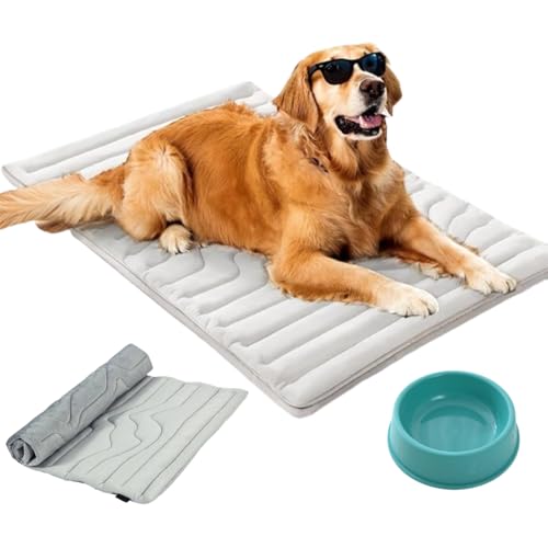 PfotenChill - Die Innovative Kühlmatte für Hunde, Kühlmatte Hund Aus Kühlgewebe Wendbar, KüHlmatte Hund SelbstküHlend, Maschinenwaschbar, Wendbar für Ganzjährigen Komfort (Grau, XL: 150*101cm) von HItianya