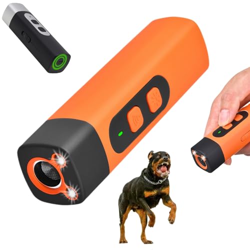RuheMeister Pro-Schonendes Ultraschall-Training für ruhiges Zuhause, Hunde Anti Bell, Dreistufige Einstellung, mit Taschenlampe (Orange) von HItianya