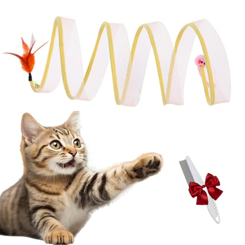 Tier-Herzen-Interaktives Katzen Spiralspielzeug, Katzenspielzeug Tunnel, S-Typ Katzentunnel Spielzeug, Selbstspielendes Katzenjagd-Spiraltunnelspielzeug für Katzen (B) von HItianya