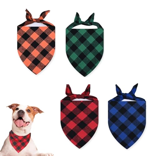 4 Stück Halstuch Hund,Hundehalstuch,Halstücher,Hundehalsband Mit Tuch,Klassisches Kariertes,Halsbekleidung,Personalisiert,Verstellbares Bandana Dreieckstuch,für Verschiedenen Größen Haustiere 4 Stück Halstuch Hund,Hundehalstuch,Halstücher,Hundehalsband Mit Tuch,Klassisches Kariertes,Halsbekleidung,Personalisiert,Verstellbares Bandana Dreieckstuch,für Verschiedenen Größen Haustiere von HJDJBD