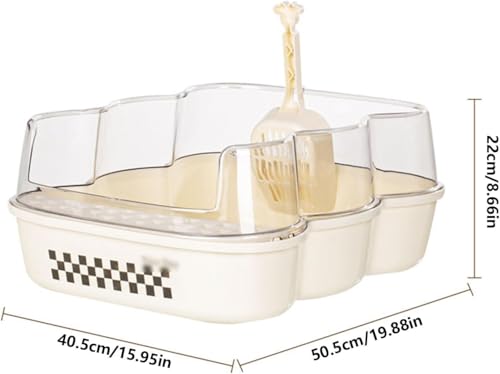 Geräumig Extra Large Anti-Splash-Katzenstreublech mit klarem Klappen und Katzentruppenschaufeln Katze Katzentoilette Halbgeklappte Müllschalel Komfortabel Geräumig Extra Large Anti-Splash-Katzenstreublech mit klarem Klappen und Katzentruppenschaufeln Katze Katzentoilette Halbgeklappte Müllschalel Komfortabel von HJDQMDHA
