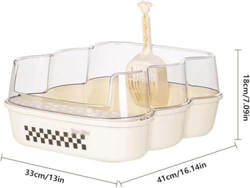 Geräumig Extra Large Anti-Splash-Katzenstreublech mit klarem Klappen und Katzentruppenschaufeln Katze Katzentoilette Halbgeklappte Müllschalel Komfortabel Geräumig Extra Large Anti-Splash-Katzenstreublech mit klarem Klappen und Katzentruppenschaufeln Katze Katzentoilette Halbgeklappte Müllschalel Komfortabel von HJDQMDHA