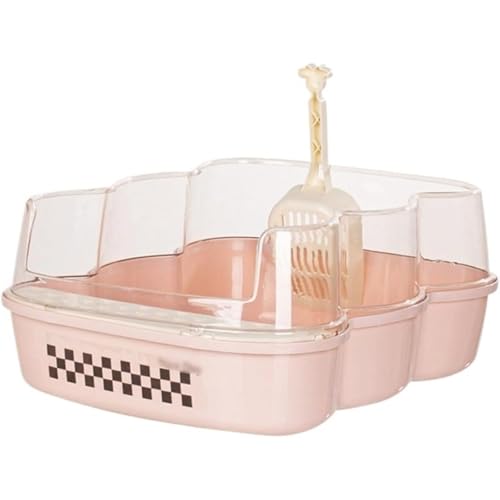 Geräumig Extra Large Anti-Splash-Katzenstreublech mit klarem Klappen und Katzentruppenschaufeln Katze Katzentoilette Halbgeklappte Müllschalel Komfortabel Geräumig Extra Large Anti-Splash-Katzenstreublech mit klarem Klappen und Katzentruppenschaufeln Katze Katzentoilette Halbgeklappte Müllschalel Komfortabel von HJDQMDHA