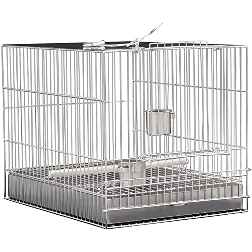Papageienkäfig Edelstahl-Vogelkäfig, großes Vogelbad mit Rollständer, tragbarer Reise-Vogelkäfig mit Schubladen-Chassis Vogelnest Papageienkäfig Edelstahl-Vogelkäfig, großes Vogelbad mit Rollständer, tragbarer Reise-Vogelkäfig mit Schubladen-Chassis Vogelnest von HJDQMDHA
