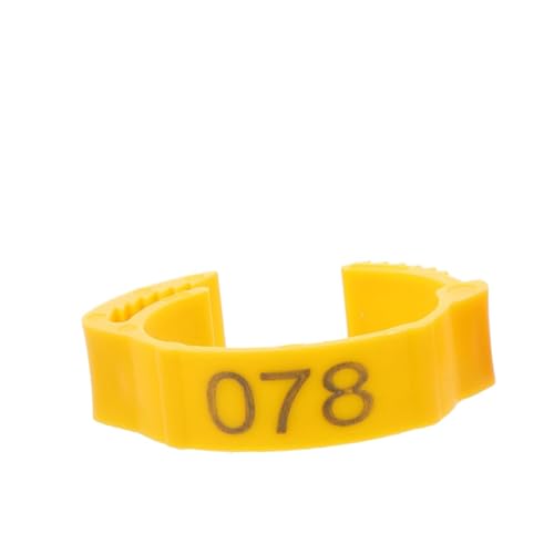 HJHLYJQBF 100 Stücke Hühnerfuß Ring Clip Bein Ring Huhn Identifikationsbein Gurt Hühnerfußzahlen Yellow 001-100 von HJHLYJQBF
