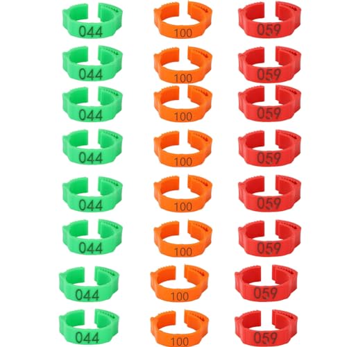 HJHLYJQBF 5Colors Plastikbein Ringe Identifikationsringe Beinringe Markieren Geflügelklebeband-Taubenfußringe, Nr. 001-100 für Tauben Küken Bantam Small Geflügel Mixed Colors 300pcs von HJHLYJQBF