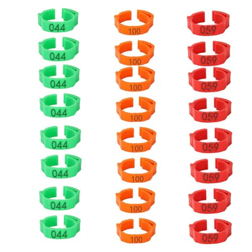 HJHLYJQBF Hühnerbeinringe, verstellbare Zahlenklammern auf Beinringen mehrfarbige Hühneridentifikationsbänder Zahlen Clips auf Beinringen Füße Runde Etikett Clip （200-500pcs） Mixed Colors 300pcs von HJHLYJQBF