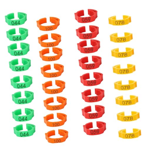 HJHLYJQBF Hühnerbeinringe, verstellbare Zahlenklammern auf Beinringen mehrfarbige Hühneridentifikationsbänder Zahlen Clips auf Beinringen Füße Runde Etikett Clip （200-500pcs） Mixed Colors 400pcs von HJHLYJQBF