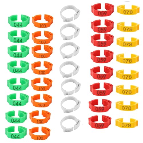 HJHLYJQBF Hühnerbeinringe, verstellbare Zahlenklammern auf Beinringen mehrfarbige Hühneridentifikationsbänder Zahlen Clips auf Beinringen Füße Runde Etikett Clip （200-500pcs） Mixed Colors 500pcs von HJHLYJQBF