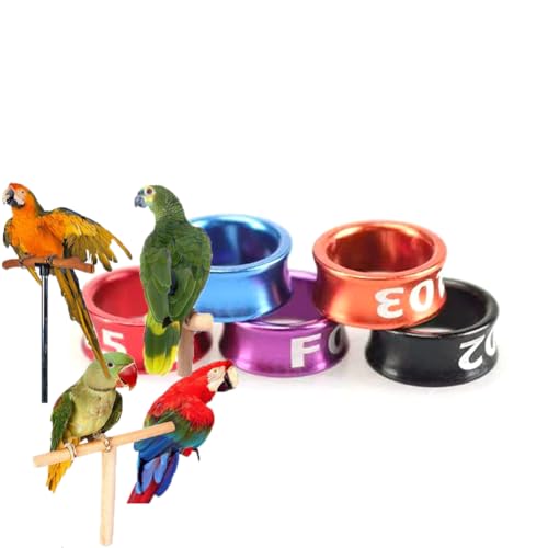 HJHLYJQBF Offen/geschlossener Vogelring -Taubenfuß Ring -Tauben -Beinbandnummer Vogelbeinband Geflügel Unterscheidung Mark Aluminium Geschlossener Ring (100 Stück) Mixed Color 4.7mm von HJHLYJQBF