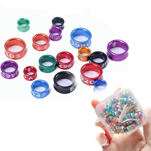 HJHLYJQBF Offene/geschlossene Aluminium -Split -Vogel -Beinringe Trainingsringe für Hibiskusvögel, Papageien, Pfingstrosen, Tauben Öffnungsring (100 Stück) Mixed Color 6.0mm von HJHLYJQBF
